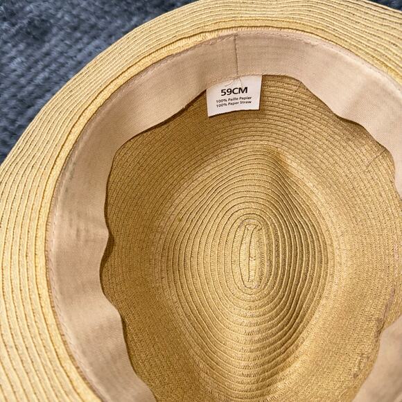 Men’s Straw Dress Fedora Hat with‎ Ribbon Stylish Fashion Dressy Casual - Picture 6 of 7